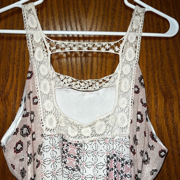 Women's Medium M Maurice’s Maxi Dress Sleeveless Long Flowy Patterned Tie Front - Picture 3 of 6